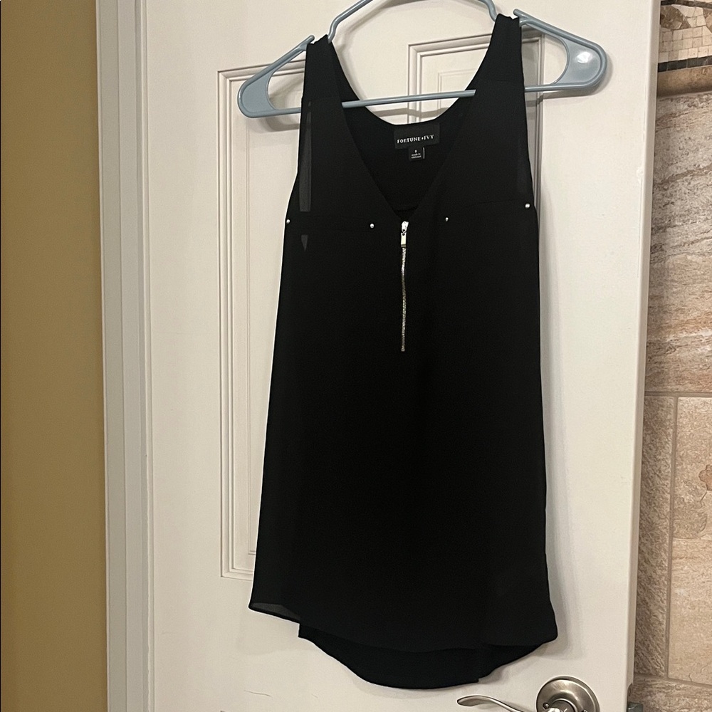 Black sheer Sleeveless Top